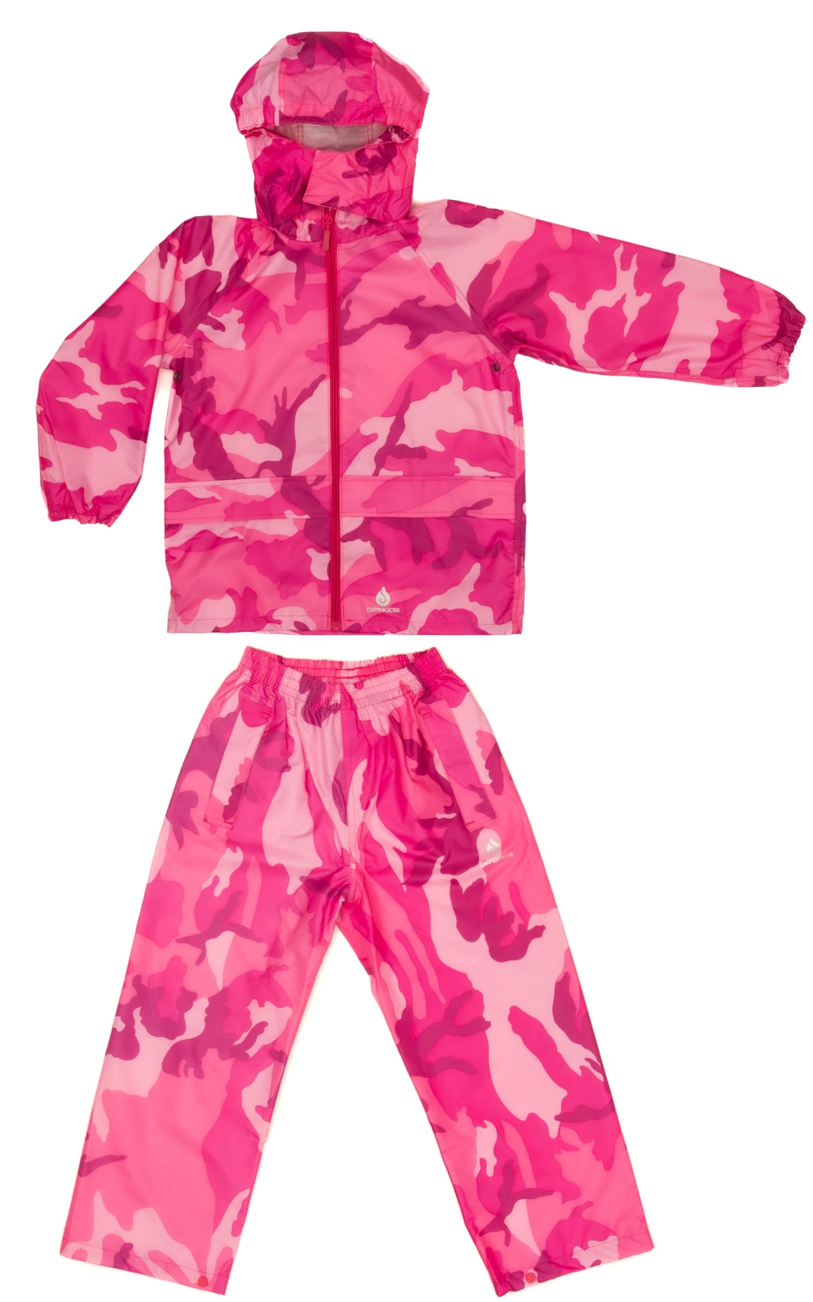 DRY KIDS jacket and trouser set Camo Pink 13/14yrs