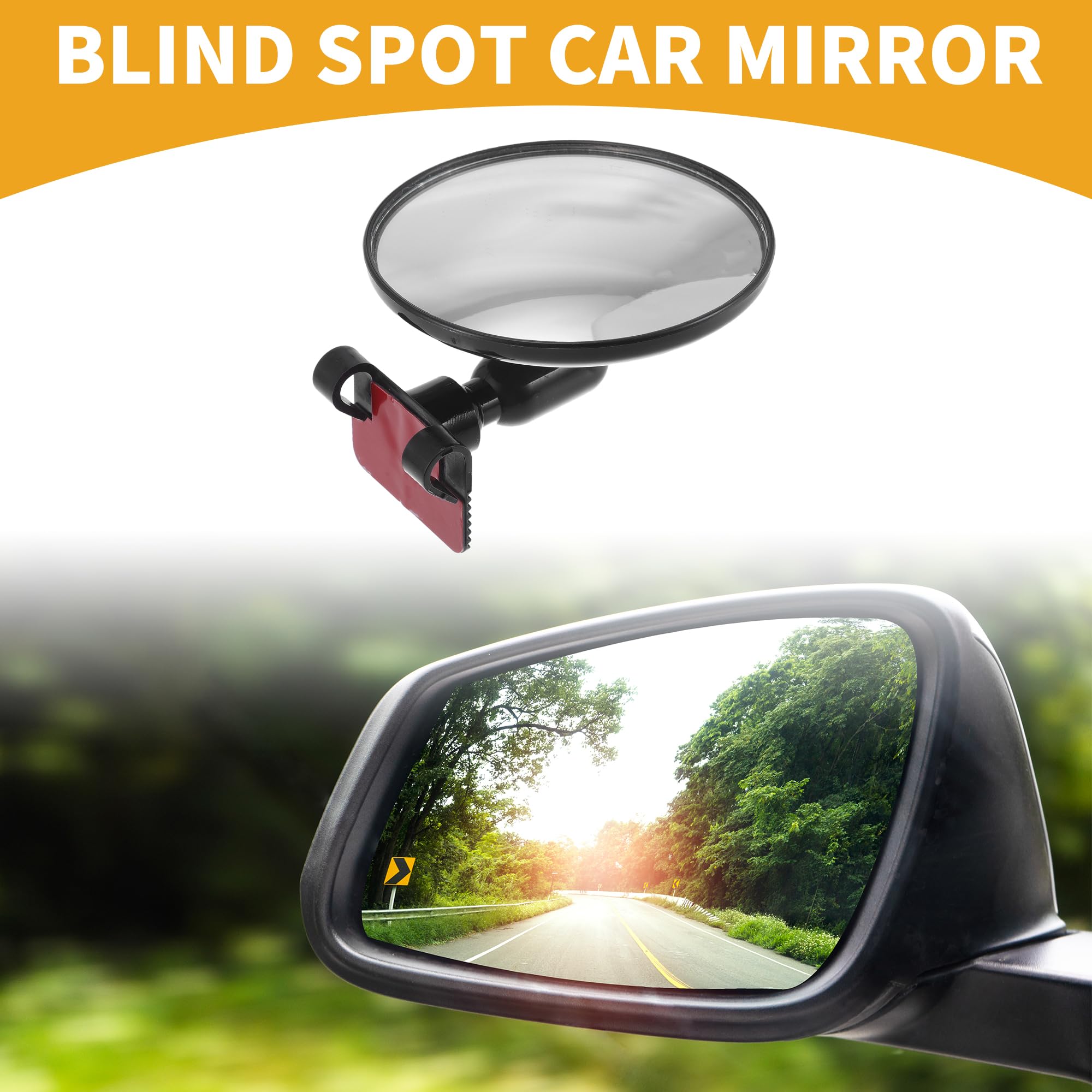 Partuto 1 Pc Middle Universal Blind Spot Car Mirrors - Car - Glass Black, Medium - Image 2