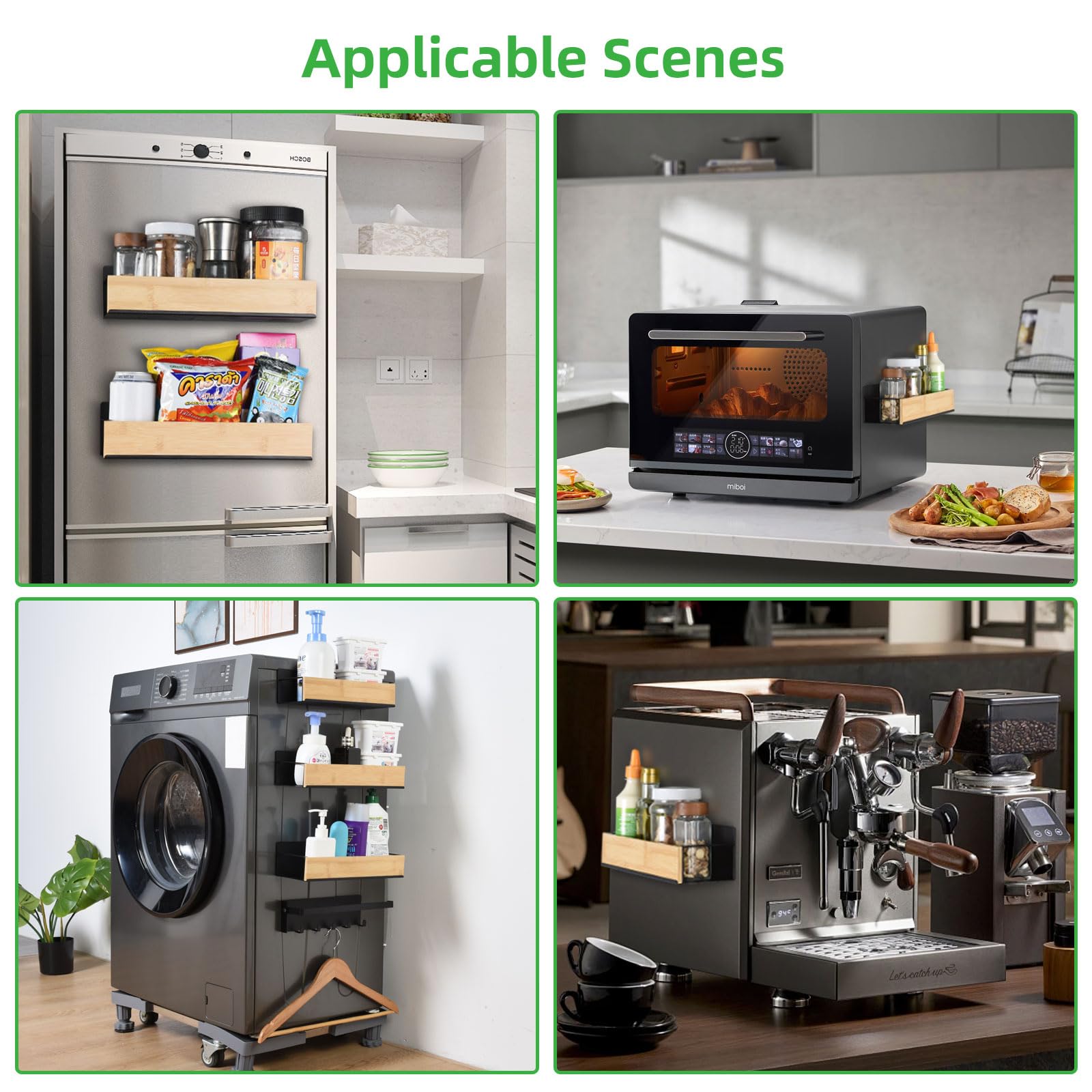 4 étagères Magnétiques Pour Frigo, Rangement épices, Cuisine