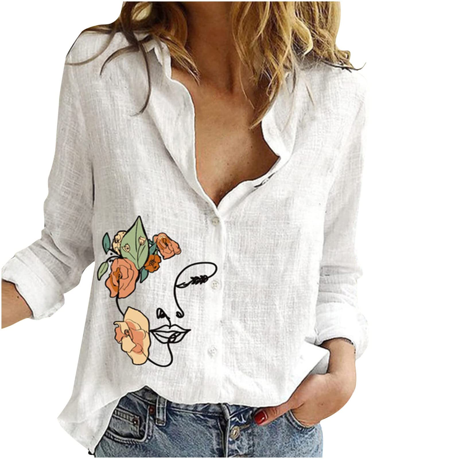Long Sleeve Button Down Blouse For Women Business Casual Summer