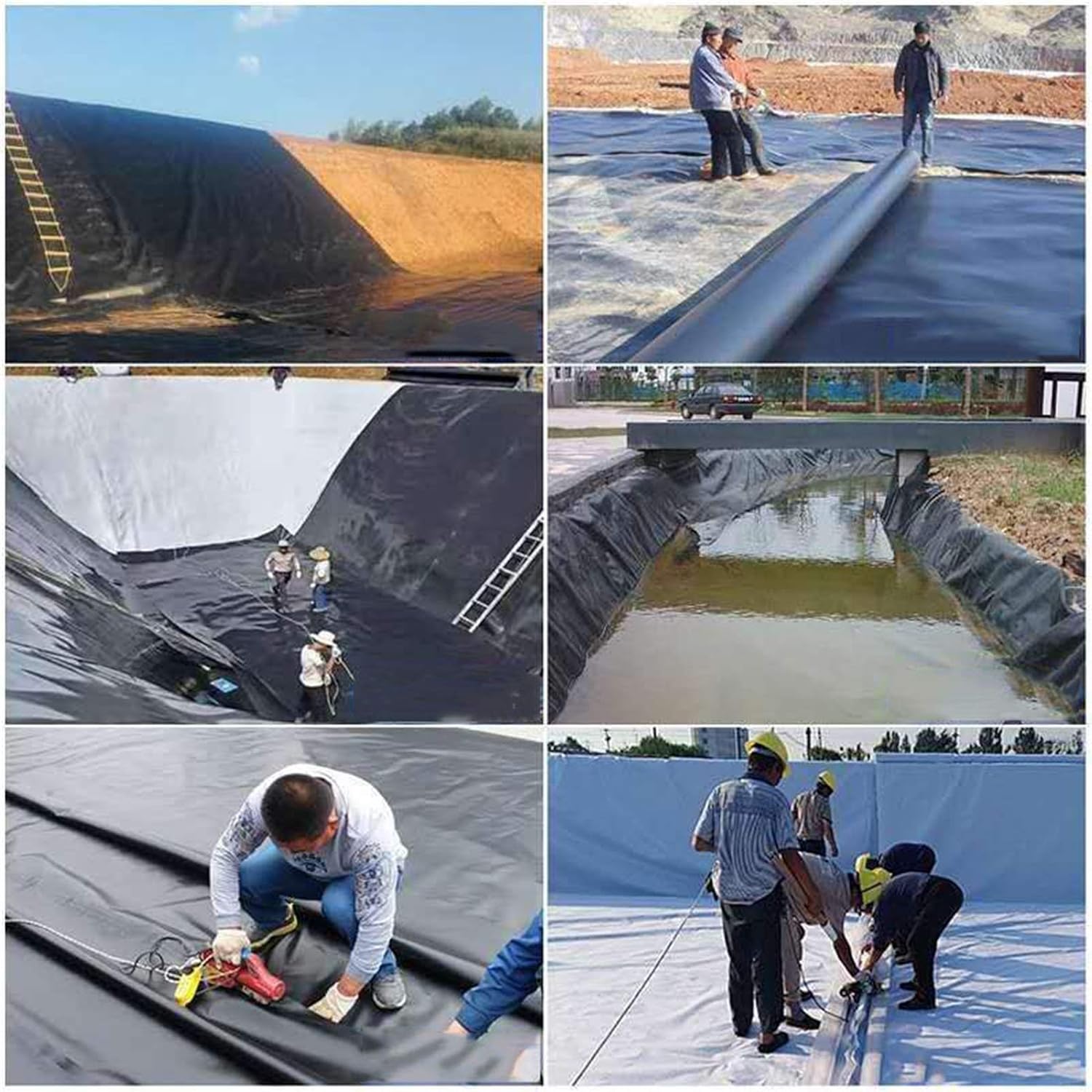 Waterproof Tarpaulin Fish Pond Liner 0.2mm/0.3mm Thick HDPE Membrane - Durable Black Pool Liner for Gardens, Landscaping, and Reinforced Waterproofing Solutions