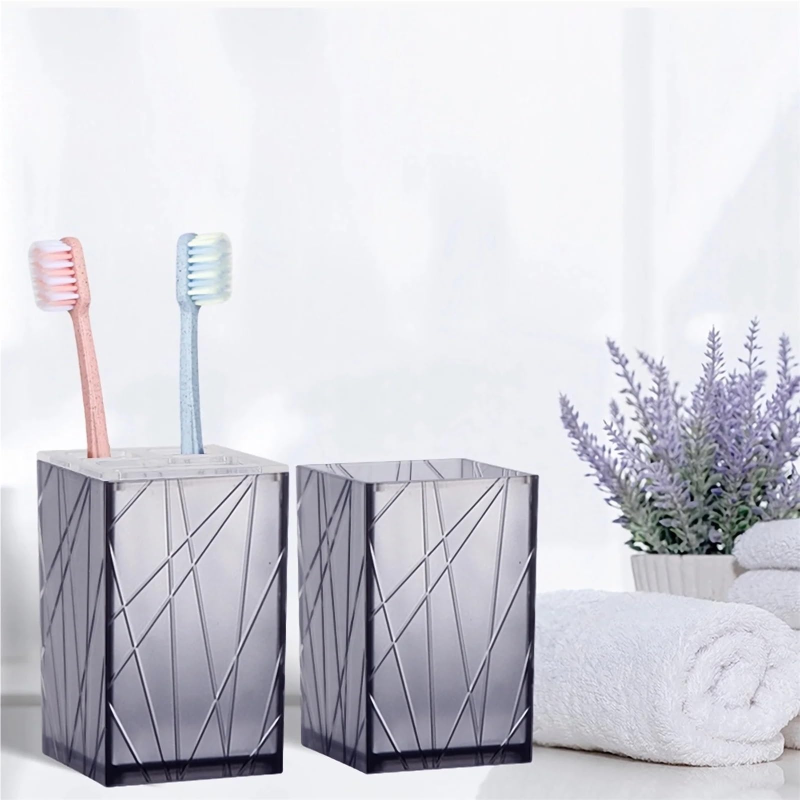 Accesorios BañO Dispensador Moderno de loción y jabón, Set Accesorios baño, Plato Resina, Soporte for Cepillo Dientes, Vaso, Bomba, Botella Taza(Grey)