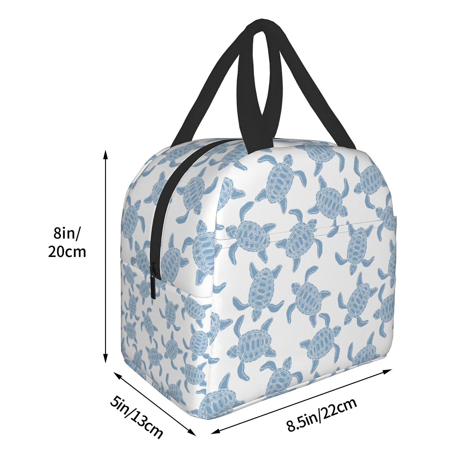 Entemne Borsa per il pranzo con tartarughe oceaniche ad acquerello per