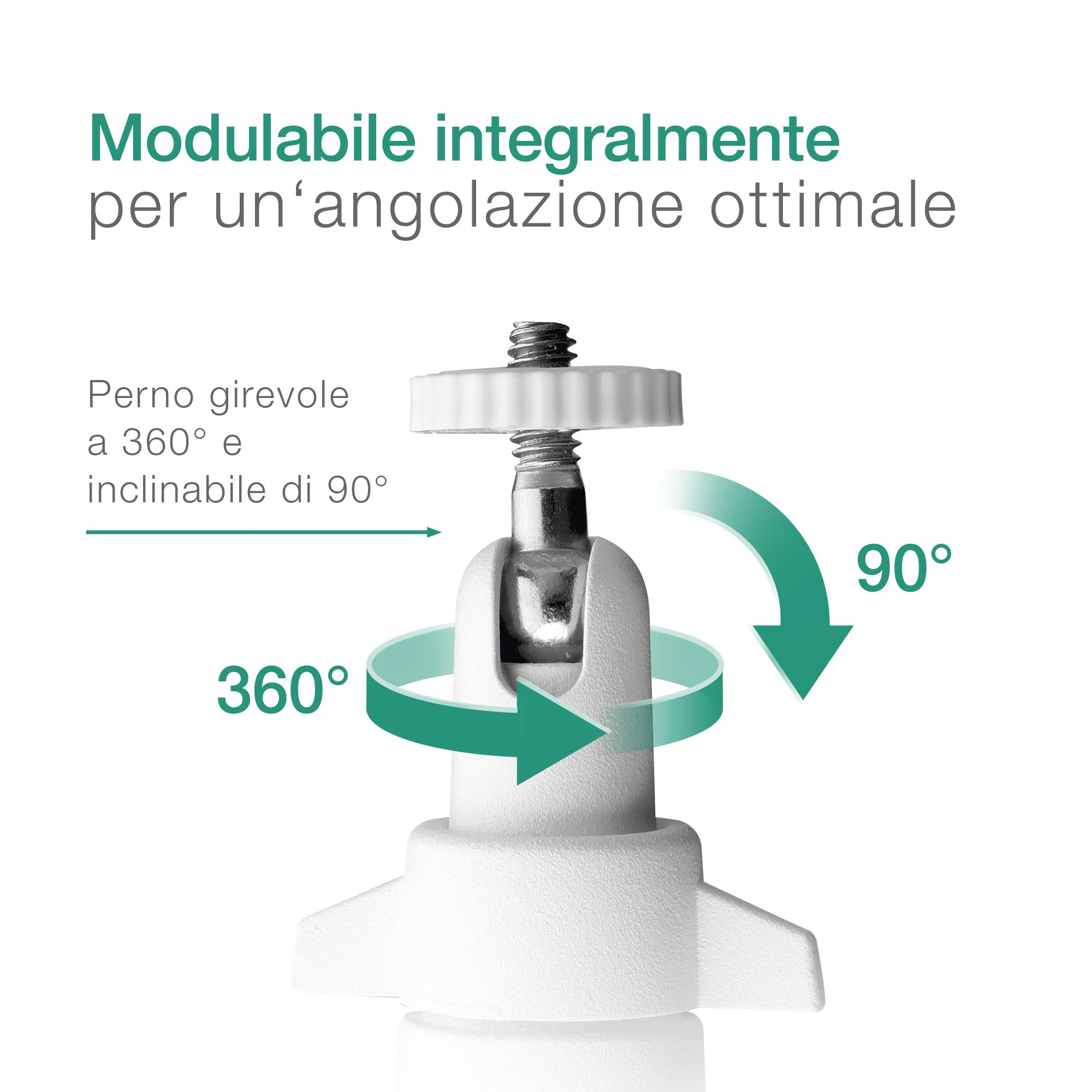 CELLONIC Supporto da parete per fotocamera compatibile con Arlo,compatibile con Eufy,compatibile con Wyze,Rinng Stick Up Cam&Pro Supporto girevole in alluminio con filetto 1/4"per interno ed esterno