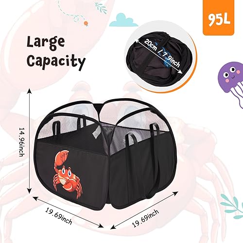 Miniatura 3 de YOHOOLYO Cesta de Almacenamiento de Juguetes de 95L Caja Cofre para Niños Bebés Niños Pequeños, Organizador de Juguetes de Malla Grande Plegable