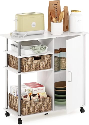 Miniatura 26 de Furinno Turn-N-Tube - Carrito de estante de cocina, nogal Columbia/negro Columbia Nogal/Negro,Ámbar Pino/Negro,Americano oscuro/Negro,Roble