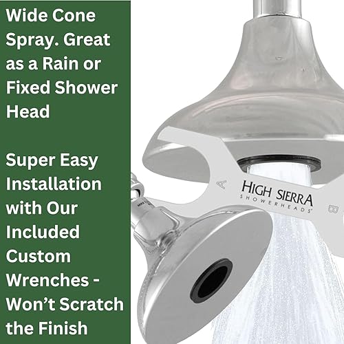 Miniatura 5 de High Sierra Showerheads - Nuevo cabezal de ducha de metal "Half Dome". Bellamente diseñado para baños de lujo. Impresionante acabado de níquel