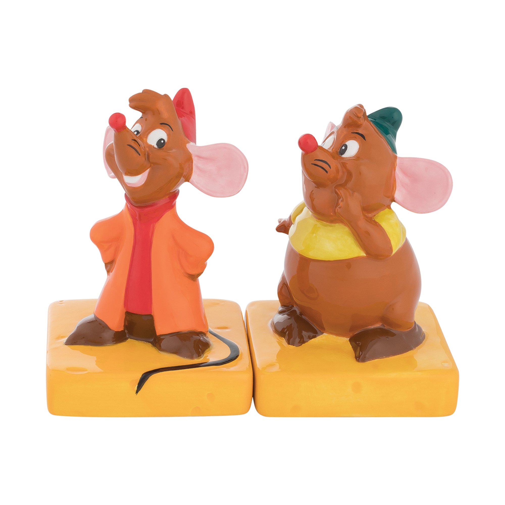 Vandor Disney Cinderella Jaq and Gus Sculpted Ceramic Salt and Pepper Set, 2.75 x 2.75 x 4.5 Inches,Multicolor