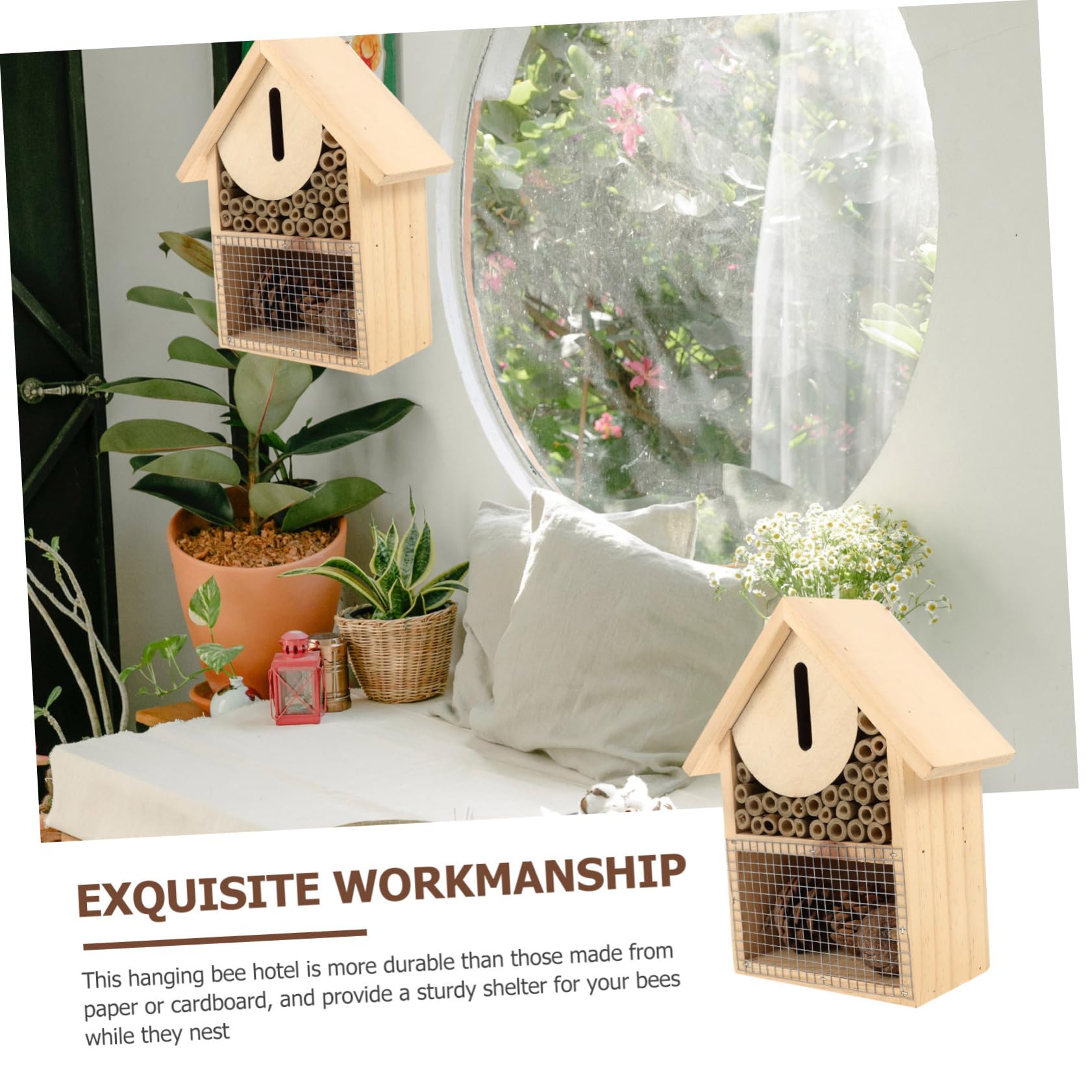 Happyyami Casa Per Legno Appendibile Rifugio Per Insetti Da Giardino Nido Per e Decorazione Naturale Per e Balconi
