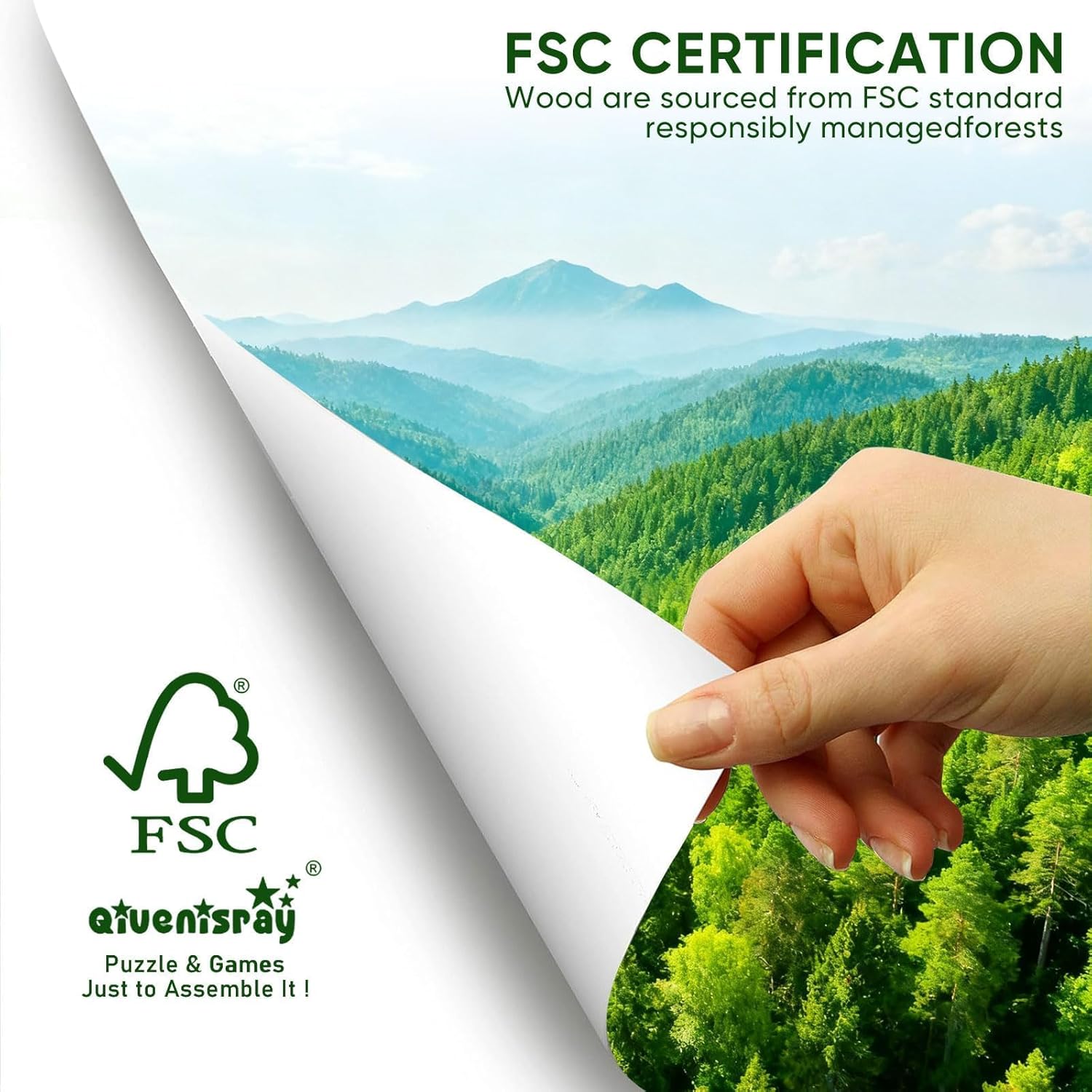 Qiuenisray Mother's Day Wooden Puzzles 500 Pieces, Sweet Heart Parrots Jigsaw Puzzles for Couple, Love Wood Puzzles for Woman and Girls, FSC Certified Wall Decor, Gift for Family Game 16.5x16.9 in