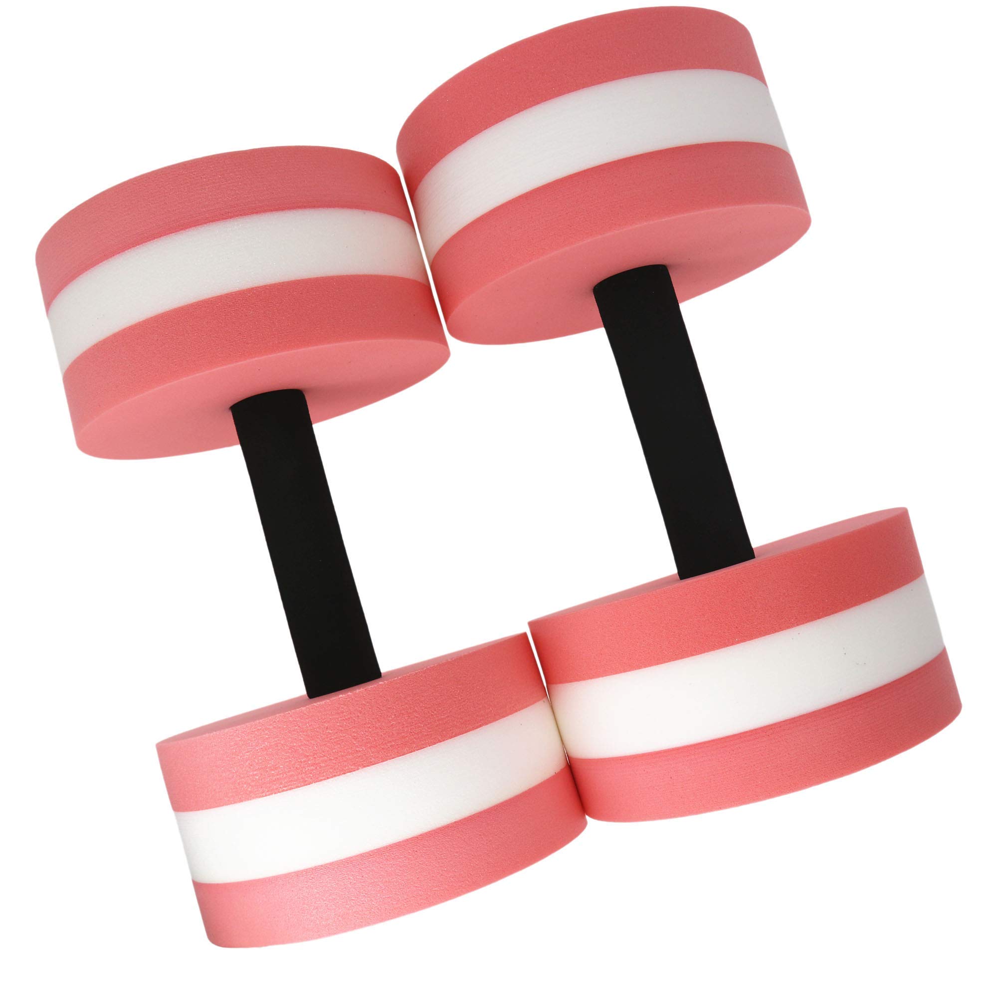 QHALEN Water Aerobic Exercise Foam Dumbbell Pool Resistance,Water Aqua Fitness Barbells Hand Bar Exercises Equipment for Weight Loss (Set of 2, Color Pink)