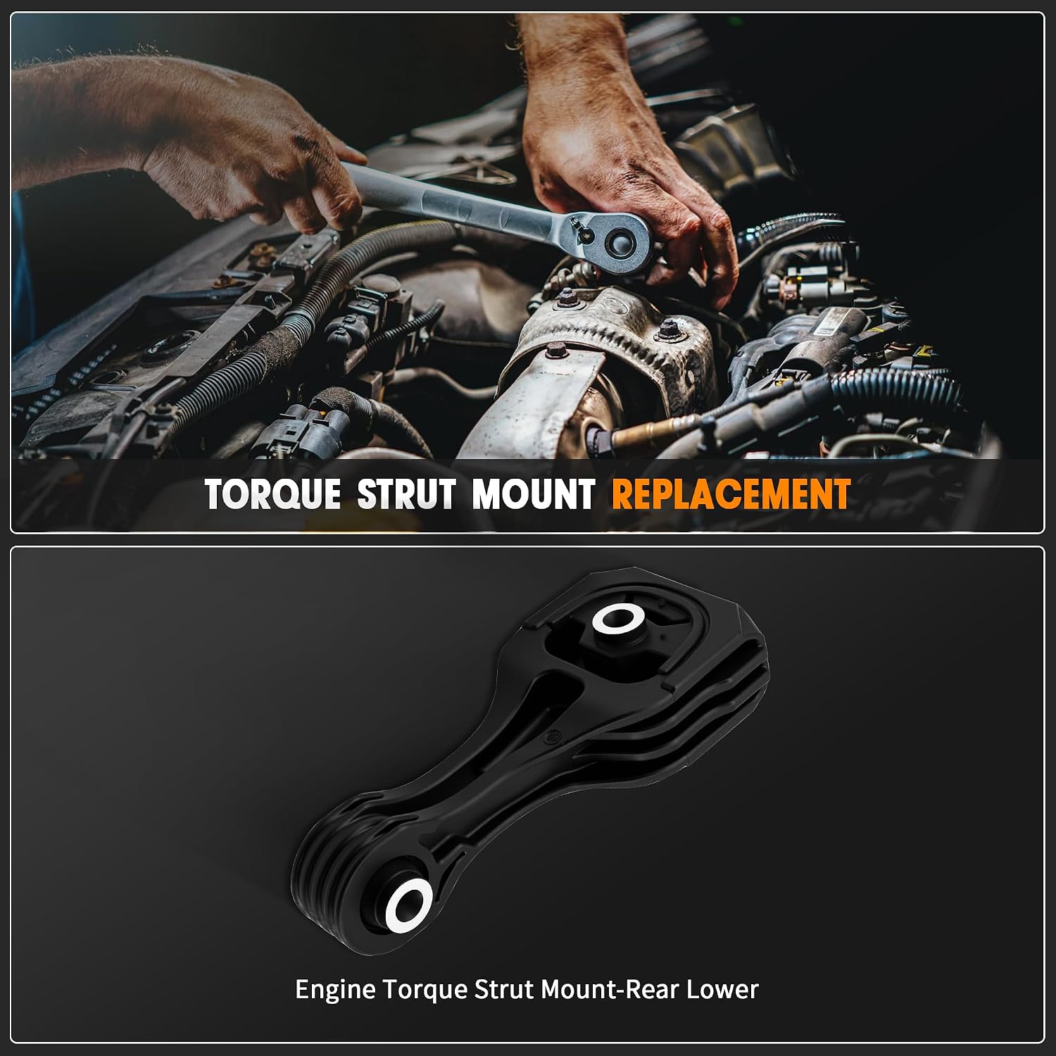 A45006 9963 Rear Lower Side Torque Strut Mount Compatible with Honda Civic 2016-2019 1.5L, For Honda Civic 2016-2019 2.0L Replace 50890-TBA-A82 EM7324 GP9963