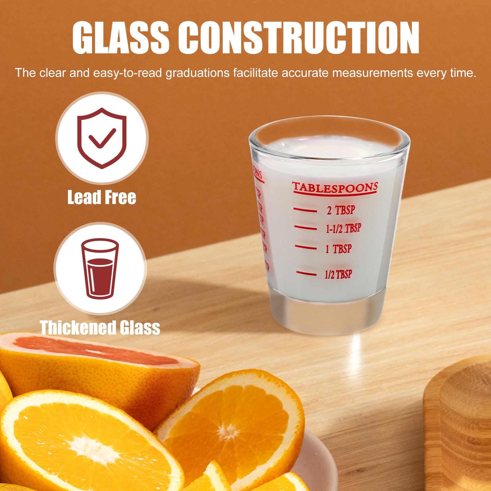 Messbecher Glas Klein mit Klarer Skala Transparentes Material für Präzises Messen in Küche und Riegel als Espresso Messbecher oder Shotglas