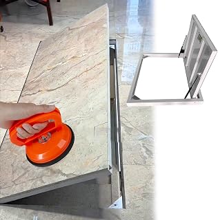 Indoor Basement Cellar Door Cover Invisible, Storage Room Attic Secret Floor Gate with Gas Shock Strut & Suction Cups Opener for Home/Attic/Villa/Dining Room(L 28 x W 23 in)