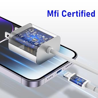 5 Pack Phone Charger Fast Charging - 20W Phone Lightning Charger, 6FT Wall Fast Charger with Lightning Cable Compatible with iPhone 14/13/12/11/Pro/Max/XR/XS/X/8