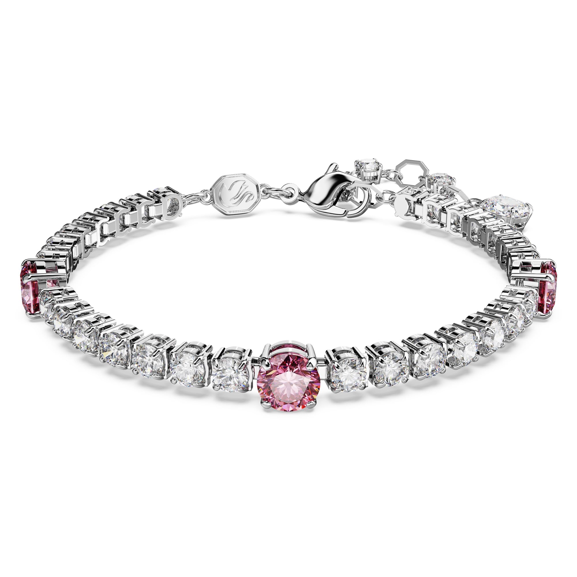 Swarovski Women Matrix Tennis Bracelet, Mixed Cuts, Pink, Rhodium Plated (B0C4ZH3XKD) Amazon Price History, Amazon Price Tracker