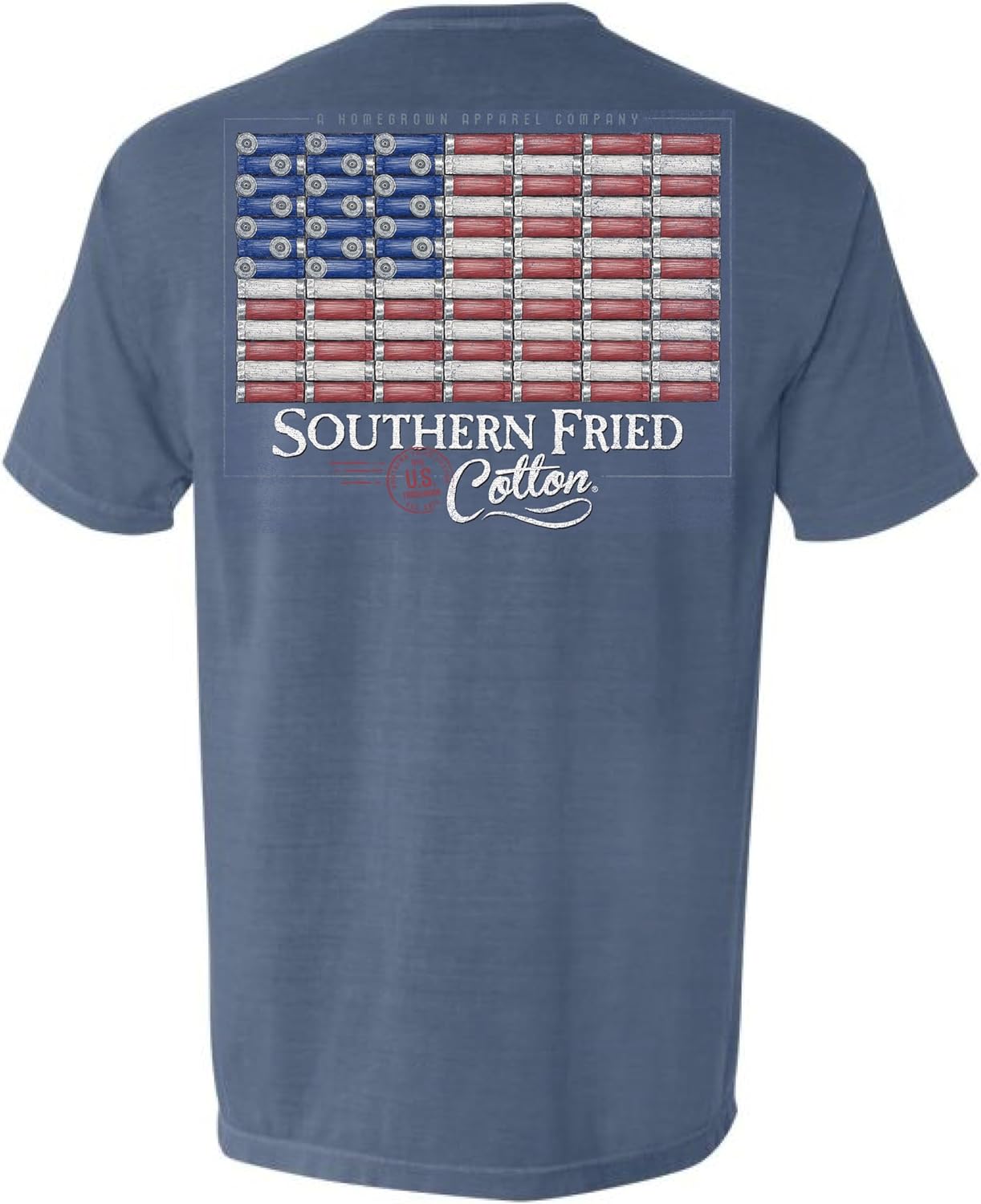 Southern Fried Cotton Shotgun Shell American Flag T Shirt