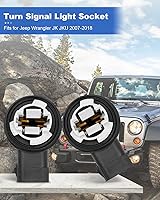 Vista 2 de Enchufe de luz de señal de giro compatible con Jeep JK JKU 2007-2018, enchufe de bombilla de lámpara de estacionamiento frontal, 2
