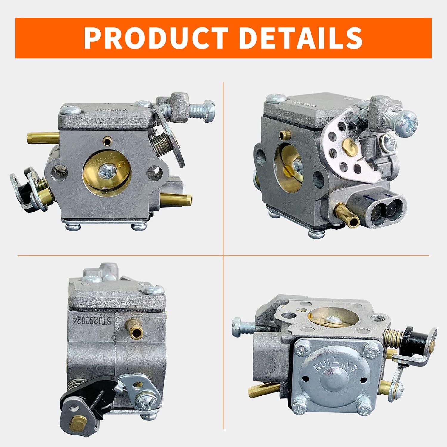 Ruixing OEM 309362001 Carburetor for Homelite 3514C 3816C 4218C UT-10540 UT-10542 UT-10544 UT-10546 UT-10560 UT-10562 UT-10564 UT-10580 UT-10582 35cc 38cc 42cc 2 Cycle Chainsaws 309362003 300939006