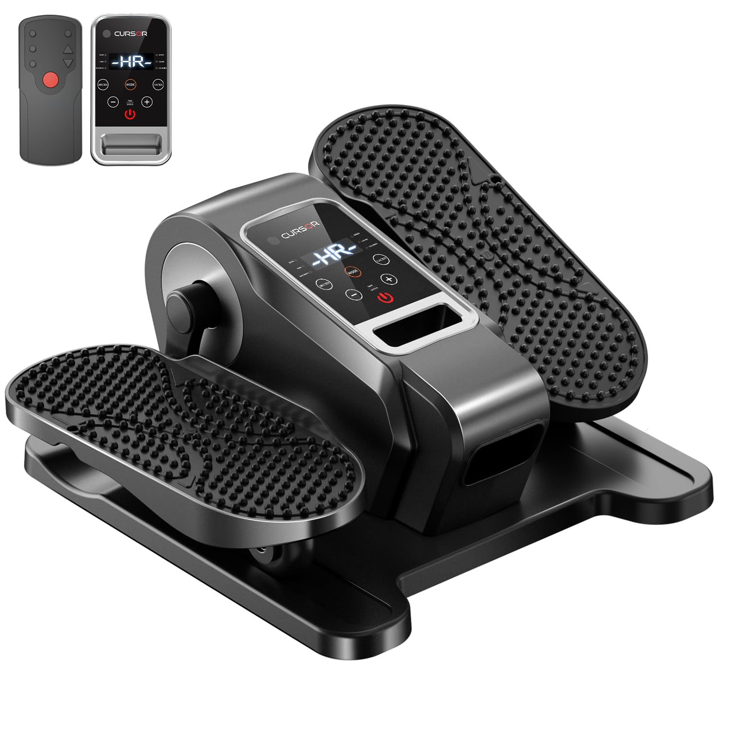 Under Desk Elliptical Machine, Electric Seated Pedal Exerciser, Mini Elliptical Leg Exerciser with Remoter, 12 Level Speeds, Forward & Reverse Direction, Manual & Auto Mode for Home Office Dark