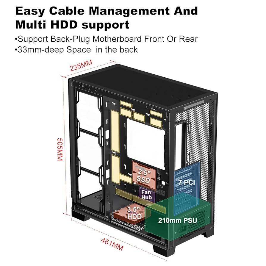 Amazon.co.jp: SAMA NEVIEW 4503 ミッドタワー PCケース