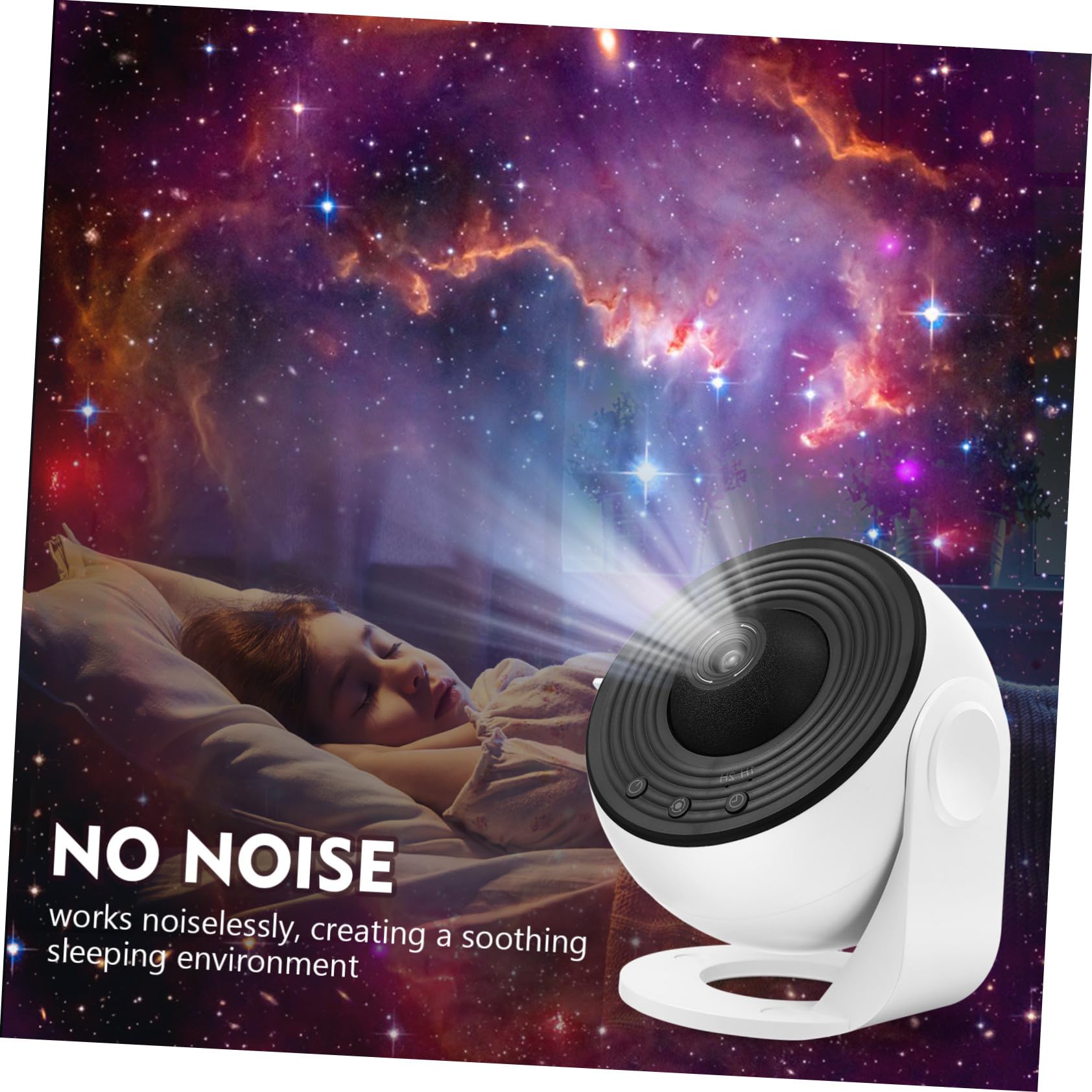 Uonlytech Proyector de Estrellas Espacial para Dormitorio, 12 Discos | Abs y PC Blanco, Giro 12 por Vuelta, Cable USB Incluido, Ruido Inferior a 30 Db