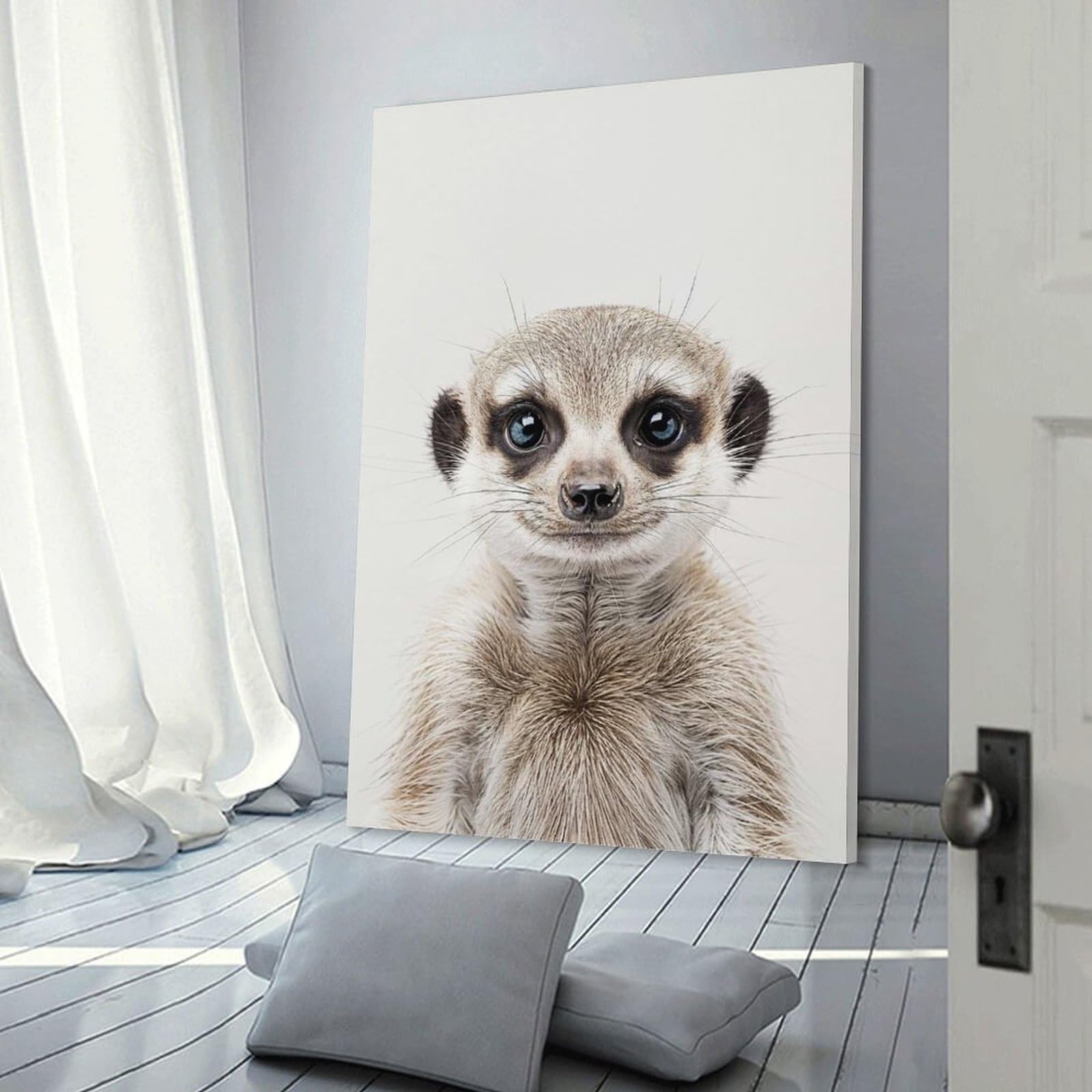 Junmoney Cute Baby Meerkat Wall Art Print 24x36inch(60x90cm), for Gallery Wall Layouts in Home Or Office, An Easy Match for Collected Prints
