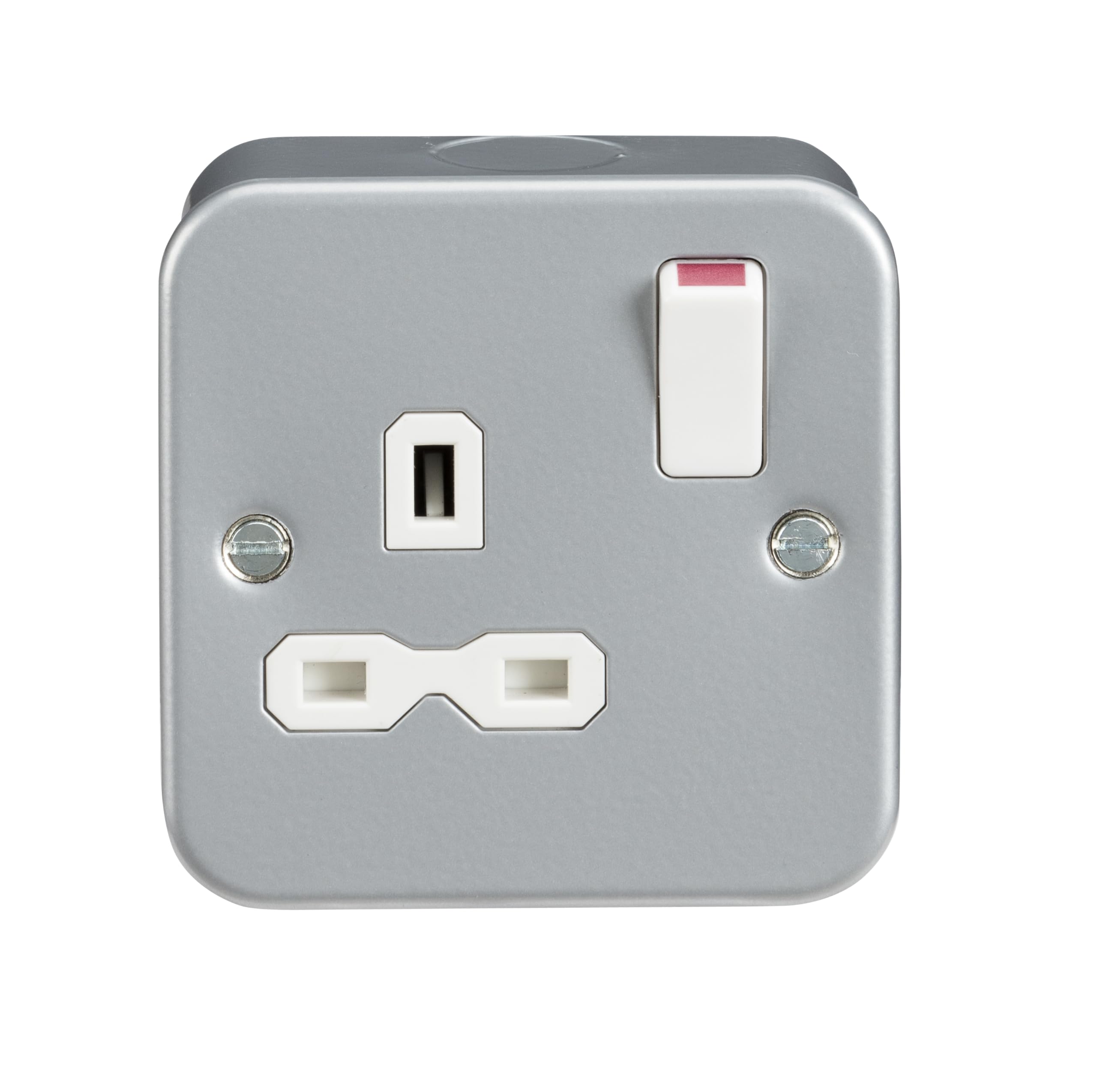 Knightsbridge MR7000 13A Single Gang Switched Wall Plug Socket Metal Clad