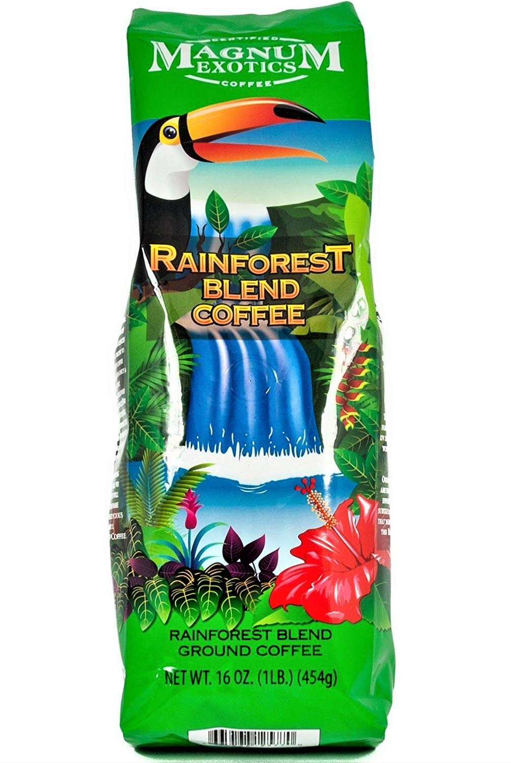 Magnum Exotics Rainforest Blend Ground Coffee (1 Lb) Made From Valuable & Delicious Coffee Beans