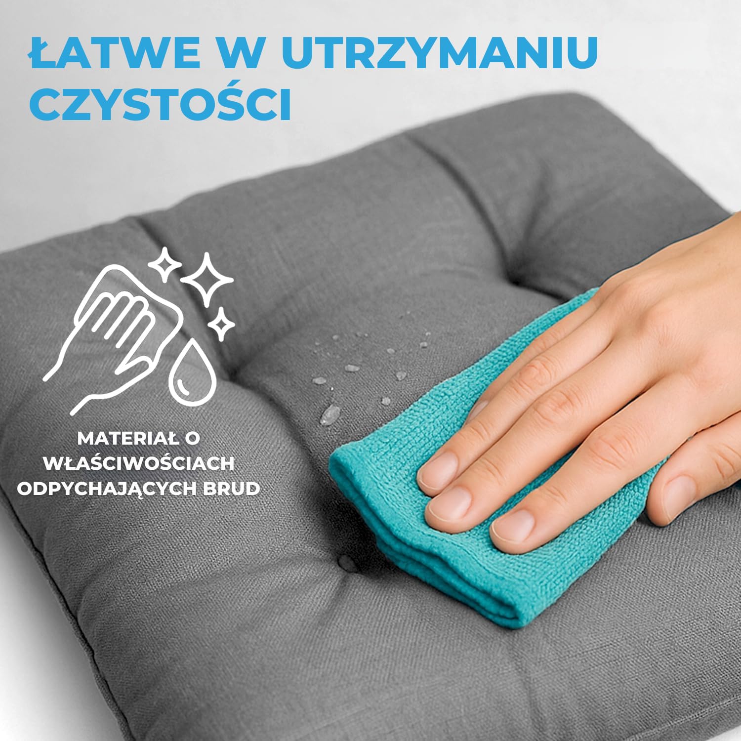 Zestaw 6 poduszek na krzesła 40x40 cm | Wygodne siedziska ze sznurkami do mocowania i grubym wypełnieniem | Uniwersalne zastosowanie do mebli domowych i ogrodowych | Brązowy