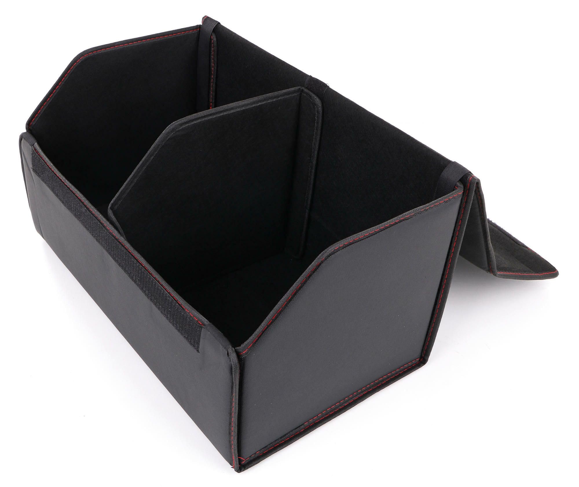 CAR COMPACT LEATHER L | Składany organizer do bagażnika z pokrywą | 2 przegrody | kompatybilny z większością samochodów osobowych