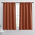 RYB HOME Orange Window Curtains 95 inches Length, Energy Efficient Rod Pocket Drapes Privacy Covers for Sliding Glass Door Home Office, W52 x L95 inch, 2 Panels, Burnt Orange