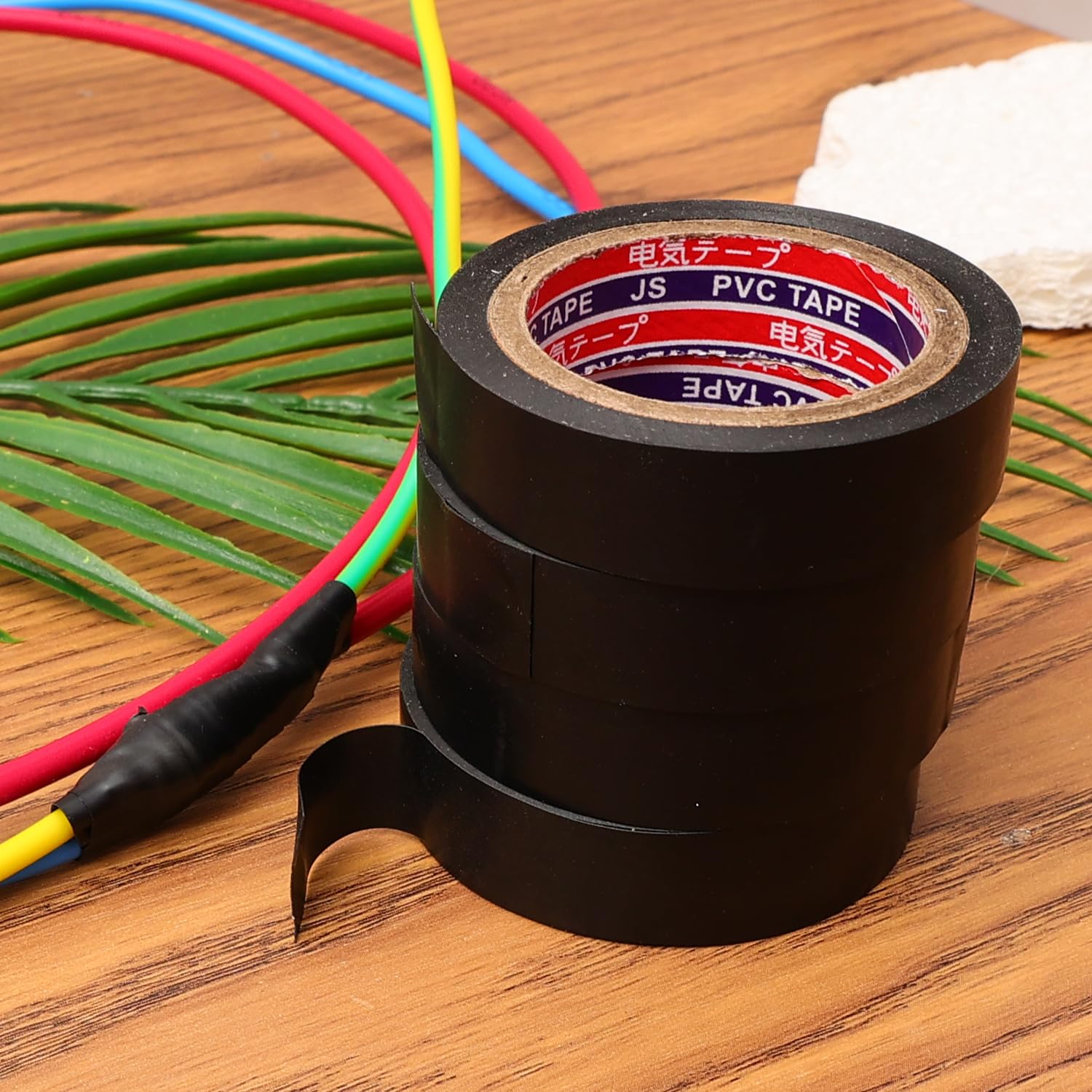 Electrical PVC Tapes Temperature Resistant Heat Black Insulating Tape Self Adhesive Electric Wire Protection Tapes (2Roll)