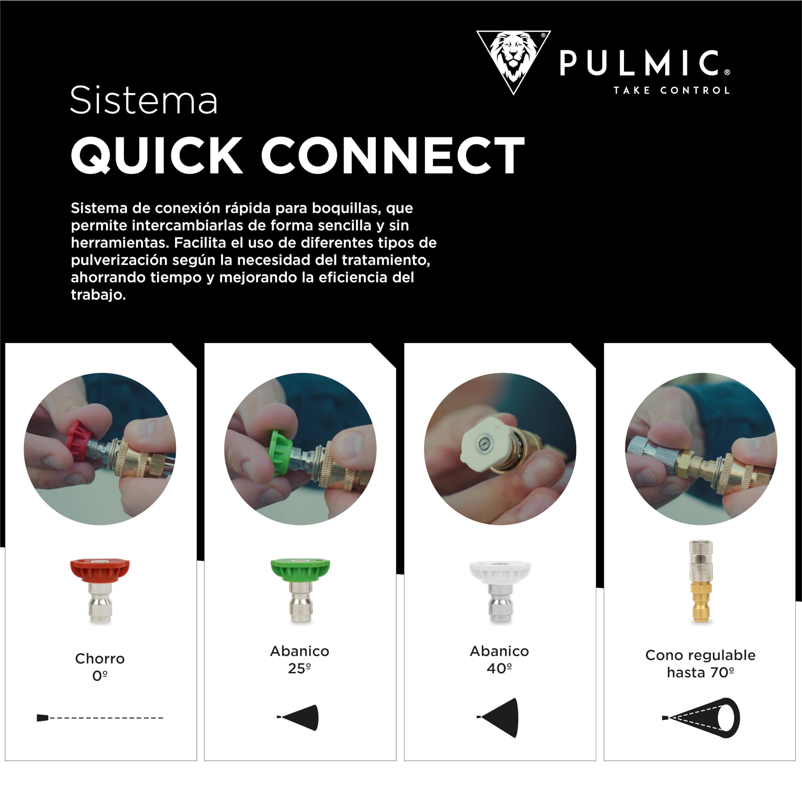 PULMIC Pegasus 15 Pulverizador Eléctrico Mochila 15 L, 7 Bar, Batería 18V, Lanza Acero INOX, Kit Boquillas Quick Connect, Manguera 10 m, Pulverización Profesional