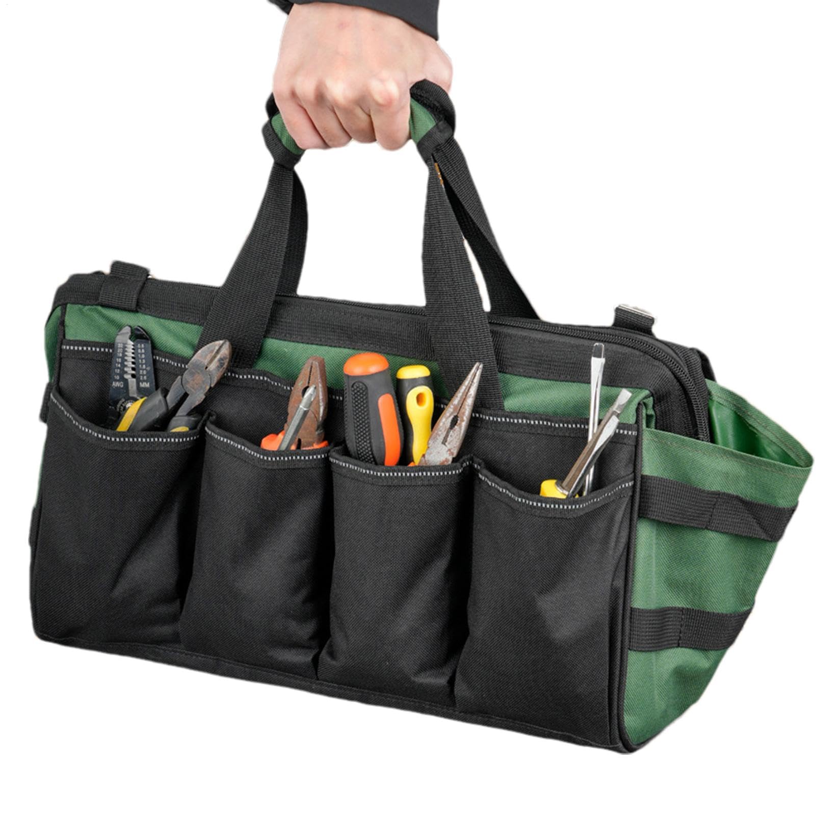 Bolsa de Herramientas Organizador De Tela Oxford Con 16 Bolsillos | Bolsa De Herramientas Con Asa Suave Y Gran Capacidad Para Mecánico Electricista Fontanero Carpintero Destornilladores Llaves