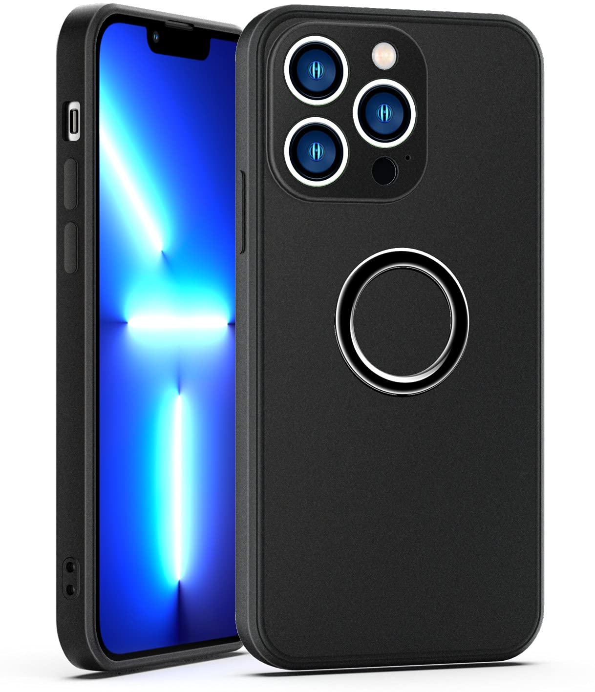 TAGCMCCompatible with iPhone 13 Pro Max case Liquid Silicone Gel Rubber Shockproof Case Soft Microfiber Cloth Lining, Protection case for Apple iPhone 13 Pro Maxi 6.7 Inch-Black