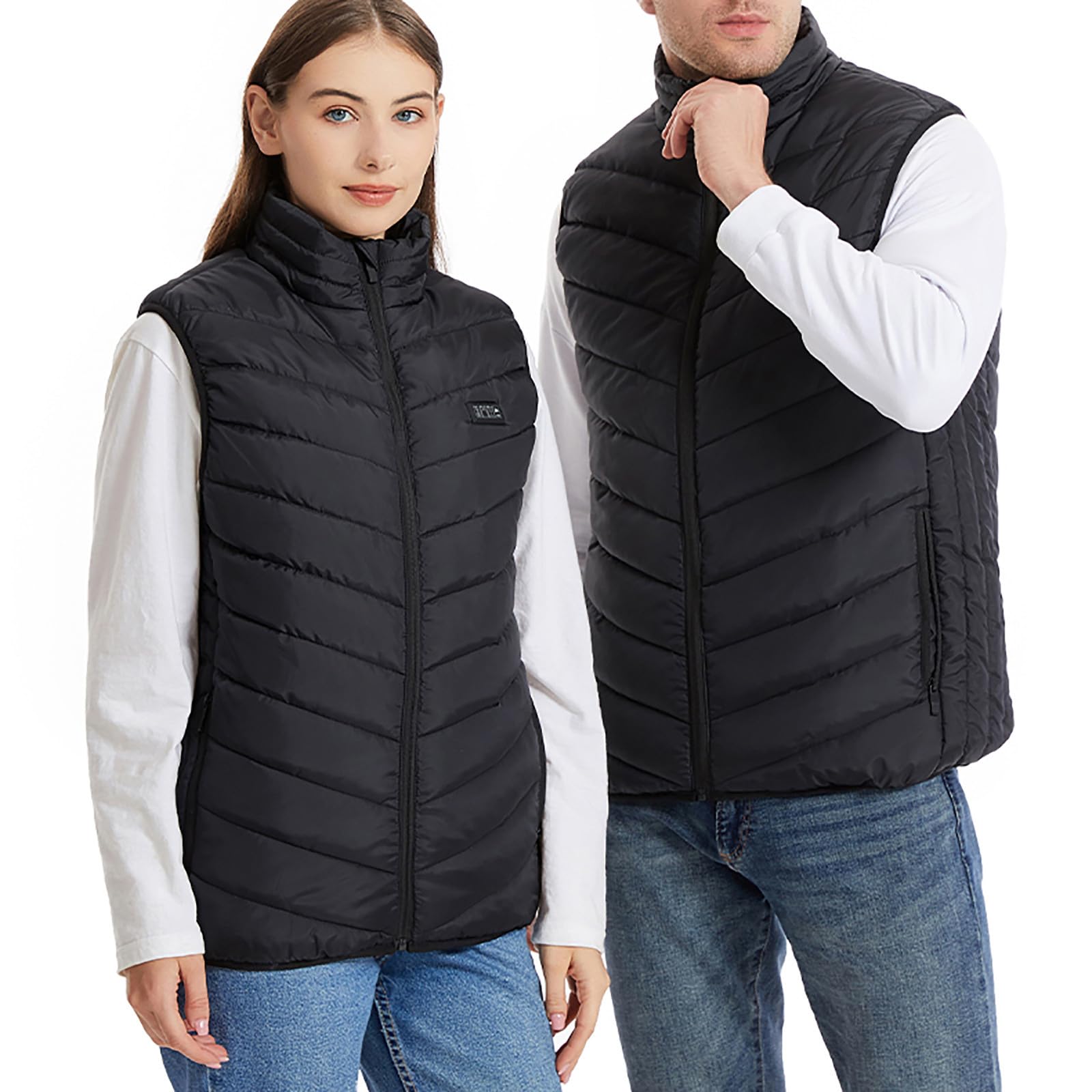 Gilet Chauffant pour Homme Femme, Veste Chauffante sans Manche Électrique, Blouson de Chasse Thermique Électriques Hiver, Veste Vêtements Chauffé pour Ski Moto Chasse Randonnée la pêche