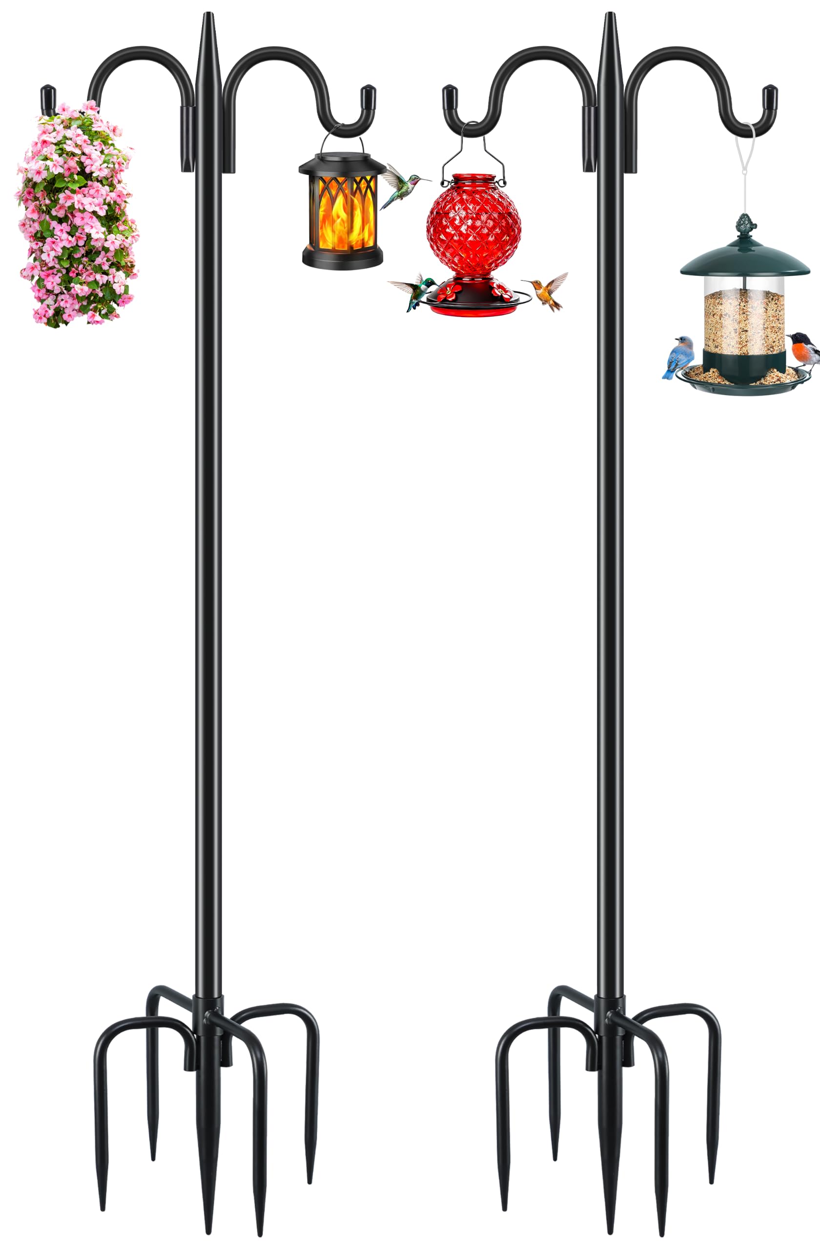 Gtongoko 92 Inch 2-Pack Double Shepherd Hook