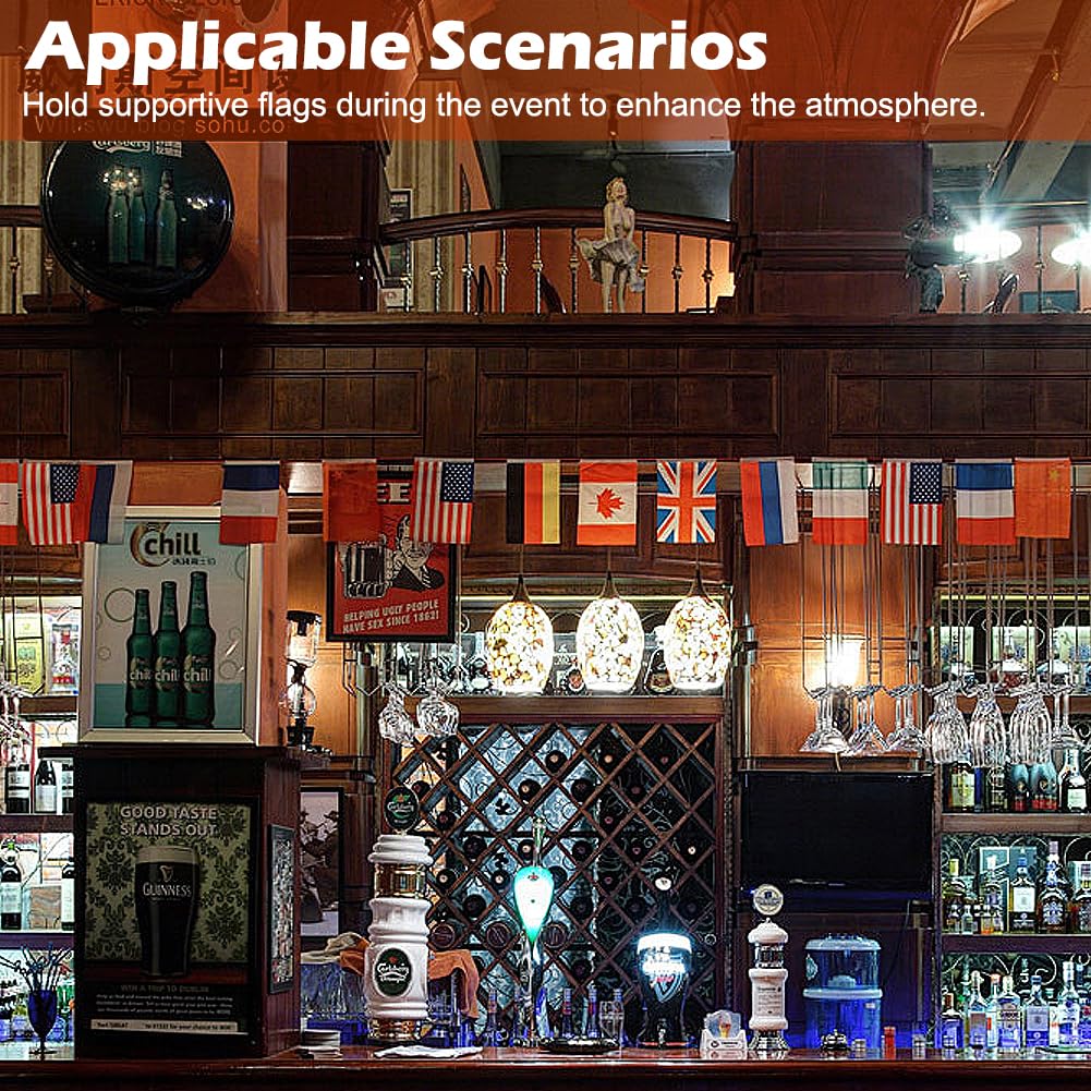42 banderas de países pequeñas para decorar, mini banderas de mano de tela de doble cara, banderas mundiales para fútbol, eventos deportivos, fiestas, decoración del hogar y bar