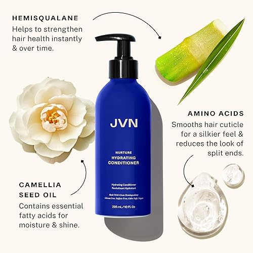 Miniatura 2 de JVN Acondicionador hidratante Nurture, nuevo y mejorado, hidratante al instante y profundamente nutritivo para cabello seco, 10 onzas líquidas