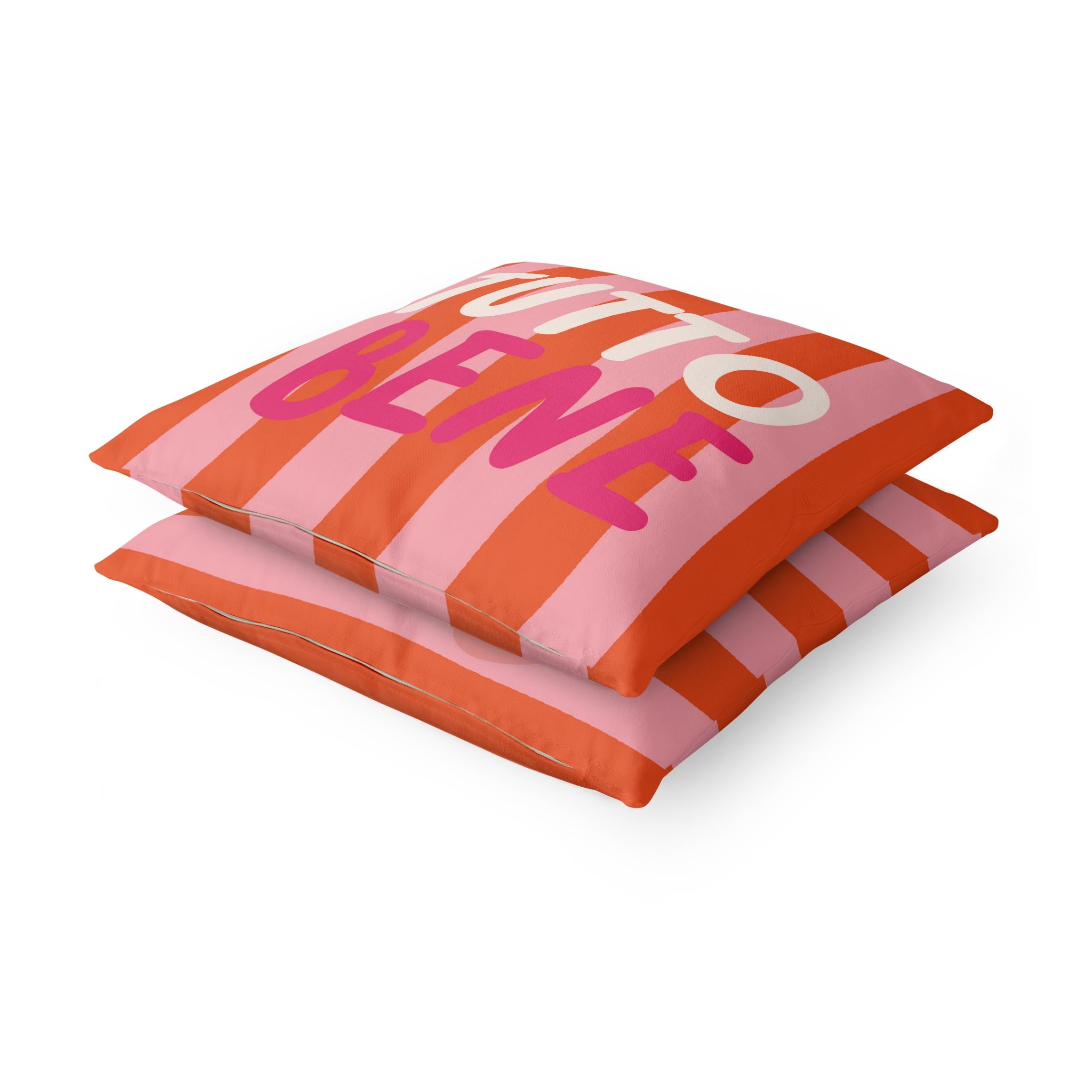 Deko Kissenhülle 2er Set draußen/Outdoor waschbar Kulinarisch ohne Füllung Zierkissen - Made in Germany - Obst Bezug rosa Sofakissen Pop Art Outdoor Sofa Bett 1231
