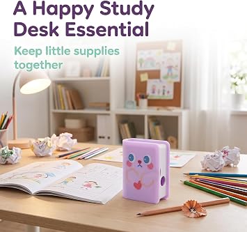4 Pcs Dual Purpose Book Pencil Sharpener Eraser, Cute Cartoon Student Eraser Pencil Sharpener Office Supplies Writing and Correction Supplies