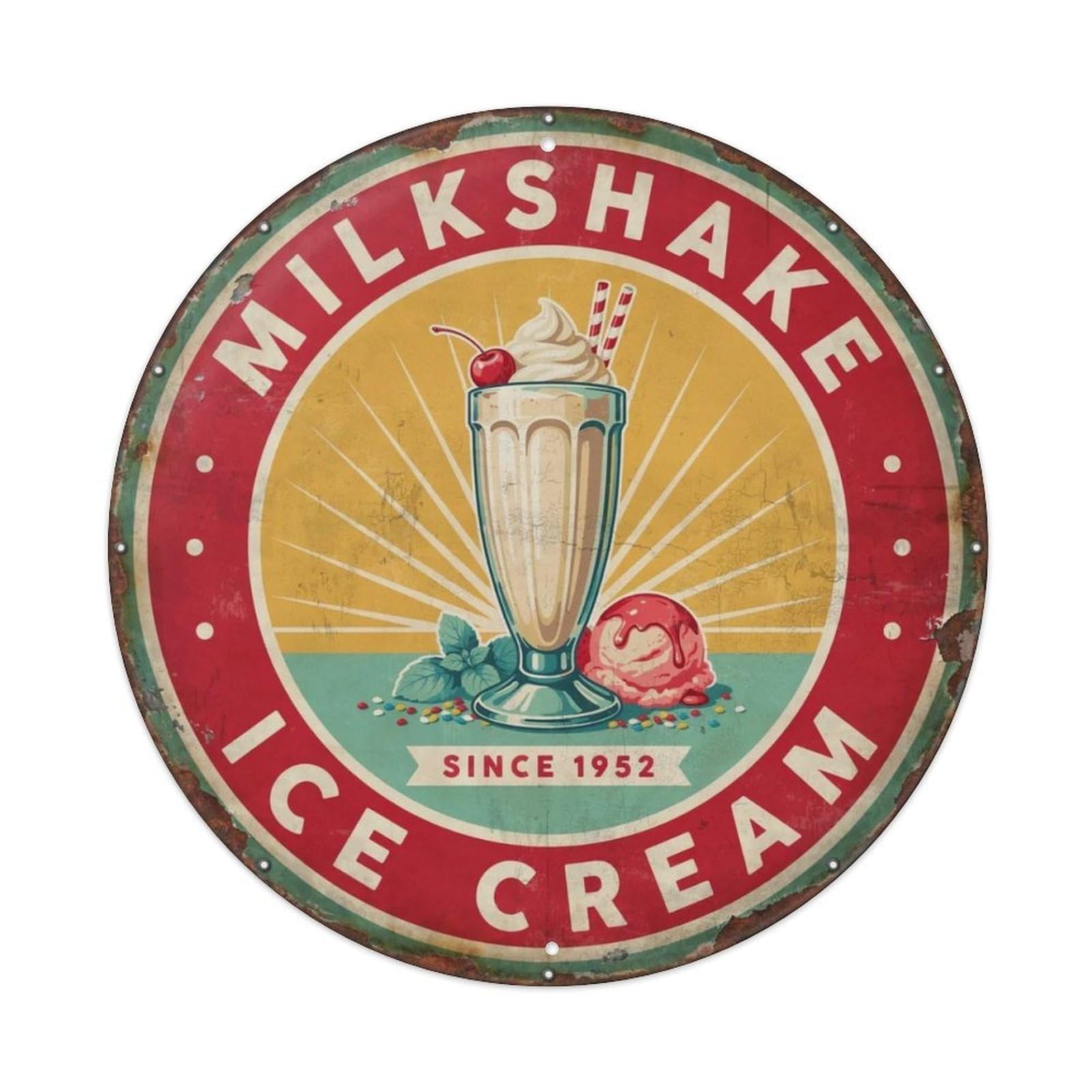 Retro-Milkshake Metal Tin Sign Plaque