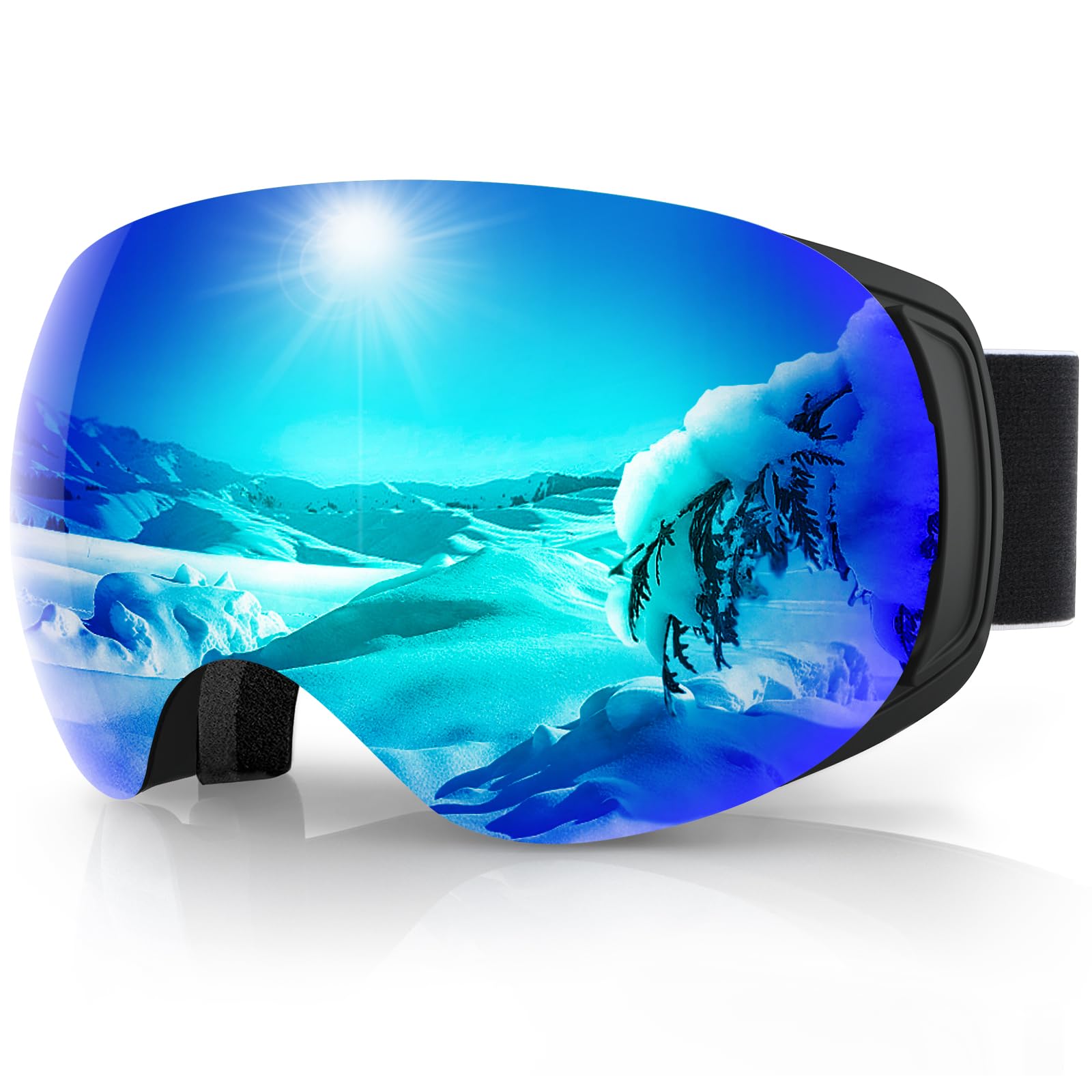 findway Ski Goggles OTG for Women Men Adult Youth-Over Glasses Snow Goggles-Interchangeable Lens,Anti Fog Snowboard Goggles