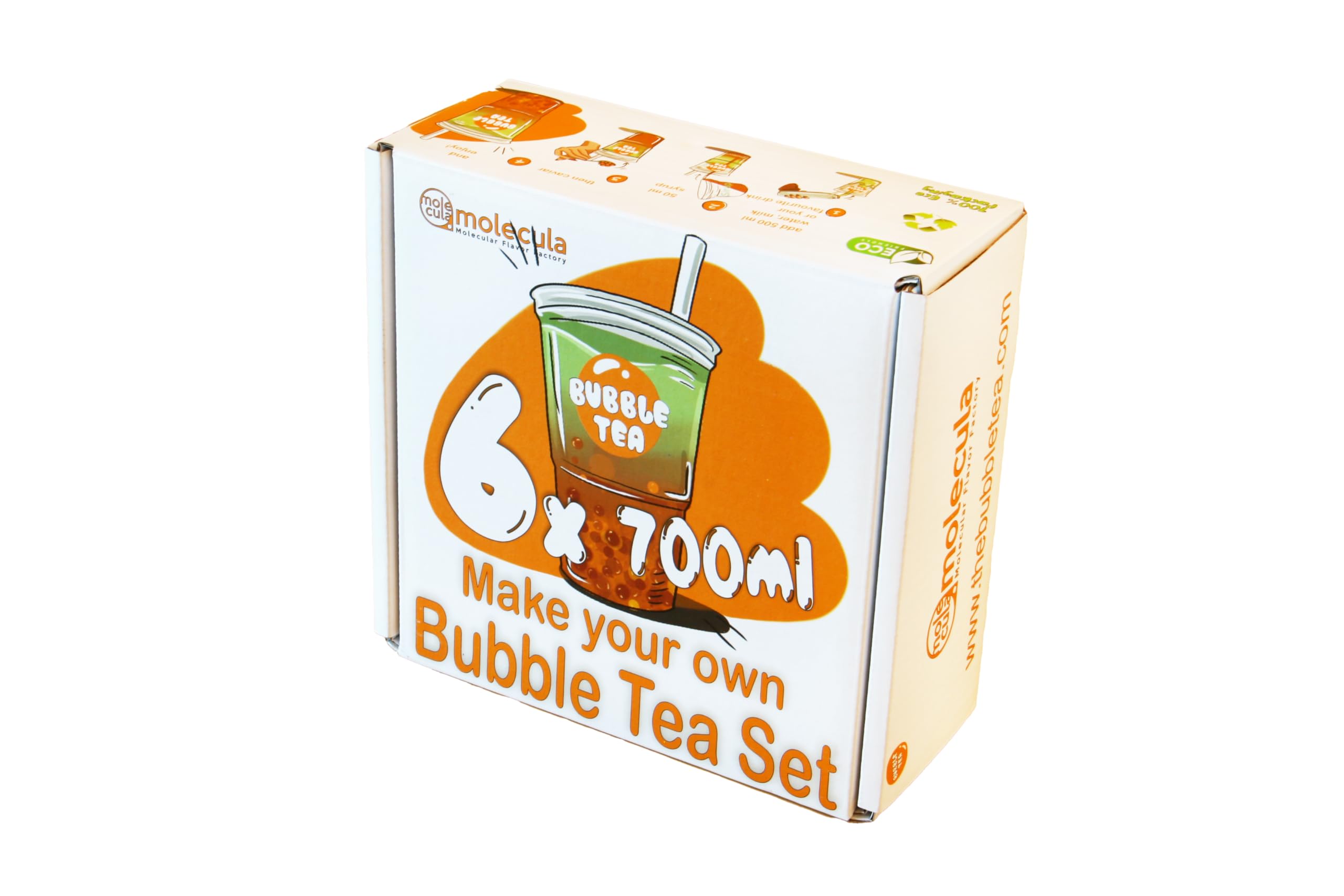 Grab&Go Set für 6x700ml fertigen Bubble Tea | 2x Molecularer Kaviar und 2x Sirup für Bubble Tea | Heidelbeere und Stachelbeere sowie Sirupe mit Zitronen- und Erdbeergeschmack