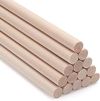 Vista 12 de ONUPGO 10 varillas de clavija, clavijas de madera sin terminar de 5/8 x 12 pulgadas para manualidades y bricolaje