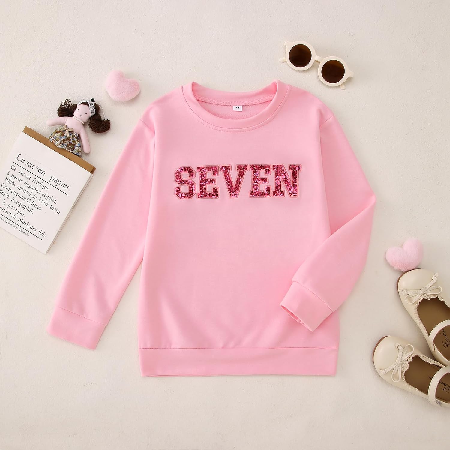 IZYJOY Birthday Girl Sweatshirt 2nd 3rd 4th 5th 6th 7th 8th 9th Birthday Shirt Kid Toddler 2-9Y B-Day Party Pullover Fall Top - Image 4