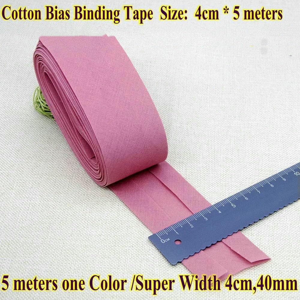 Schrägband aus Baumwolle, Größe 4 cm, 40 mm, 5 Meter, superbreites Faltband, DIY, handgefertigtes Nähmaterial, Stoffband, Band, Gelb, 4 cm, 20 Meter