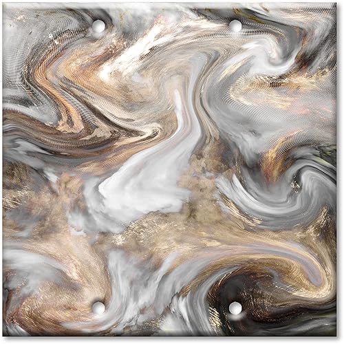 Miniatura 27 de Art Plates - Placa de interruptor de palanca de una sola banda - Placa decorativa de pared de metal para interruptor de luz de 1 cuadrilla - Mármol