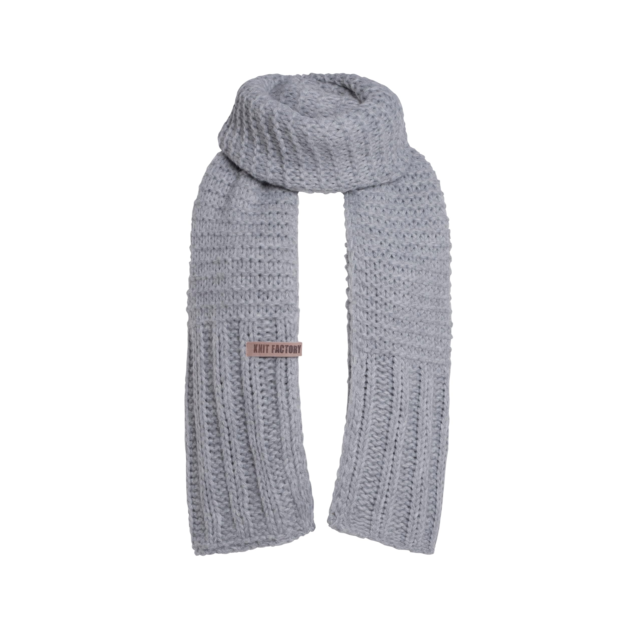 KNIT FACTORY - Alex Schal - Lange Strickschal - Mit grobmaschige Strickmuster - Aus Wolle - Für Damen und Herren - 200 x 45 cm